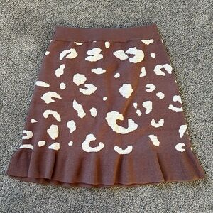 Promesa Brown and Cream Patterned Skirt